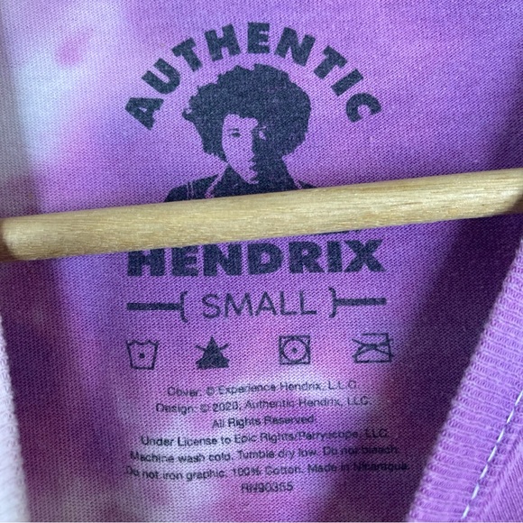 Jimi Hendrix Tie dye Tee Shirt Small Urban Outfitters   Purple Cotton Crew Neck - Picture 11 of 11